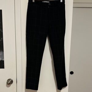 Women's Black Checkered Ankle Pants